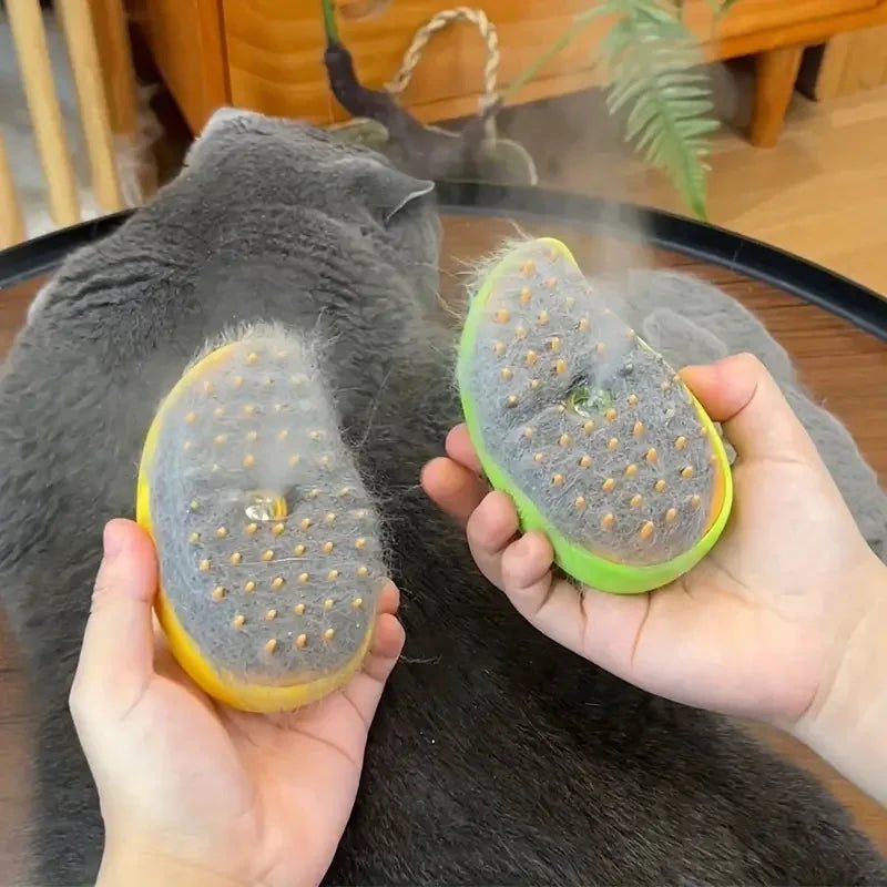 Steamy Dog Brush Electric Spray Cat Hair Brush 3 In1 Dog Steamer Brush for Massage Pet Grooming Removing Tangled and Loose Hair - Avero