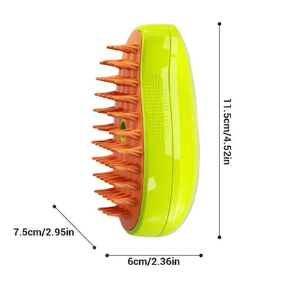 Steamy Dog Brush Electric Spray Cat Hair Brush 3 In1 Dog Steamer Brush for Massage Pet Grooming Removing Tangled and Loose Hair - Avero