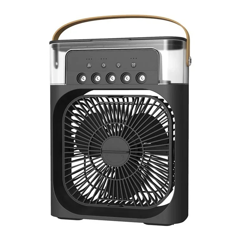 Summer Cooling Fan 3 In 1 Portable Desktop Humidifier USB Mini Air Conditioners Night Light Water Mist For Home, Office - Avero
