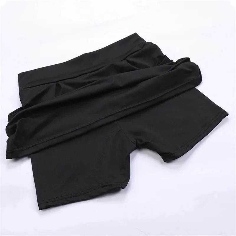 Summer fashion explosion women solid color outdoor sports fitness running yoga quick dry fake two running skirts - Avero