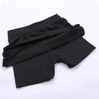 Summer fashion explosion women solid color outdoor sports fitness running yoga quick dry fake two running skirts - Avero