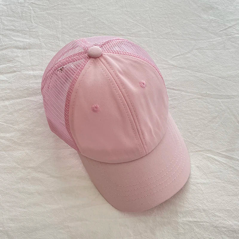 Summer Kids Baseball Cap Casual Solid Children Caps Sun Hat Boys Girls Outdoor Accessories 2 - 8Y - Avero