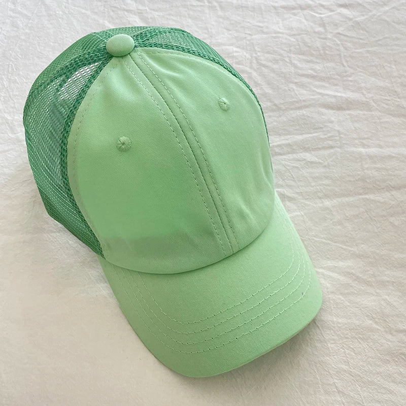 Summer Kids Baseball Cap Casual Solid Children Caps Sun Hat Boys Girls Outdoor Accessories 2 - 8Y - Avero