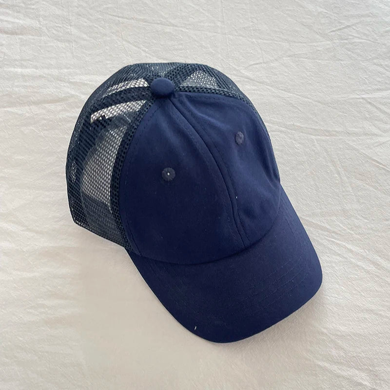 Summer Kids Baseball Cap Casual Solid Children Caps Sun Hat Boys Girls Outdoor Accessories 2 - 8Y - Avero