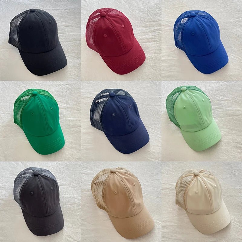 Summer Kids Baseball Cap Casual Solid Children Caps Sun Hat Boys Girls Outdoor Accessories 2 - 8Y - Avero
