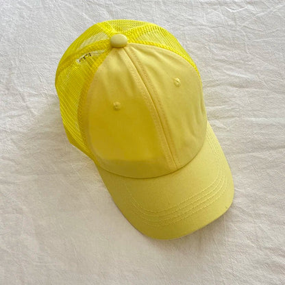 Summer Kids Baseball Cap Casual Solid Children Caps Sun Hat Boys Girls Outdoor Accessories 2 - 8Y - Avero