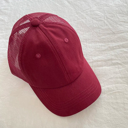 Summer Kids Baseball Cap Casual Solid Children Caps Sun Hat Boys Girls Outdoor Accessories 2 - 8Y - Avero