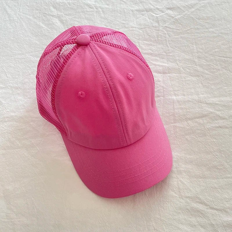Summer Kids Baseball Cap Casual Solid Children Caps Sun Hat Boys Girls Outdoor Accessories 2 - 8Y - Avero