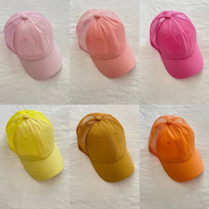 Summer Kids Baseball Cap Casual Solid Children Caps Sun Hat Boys Girls Outdoor Accessories 2 - 8Y - Avero