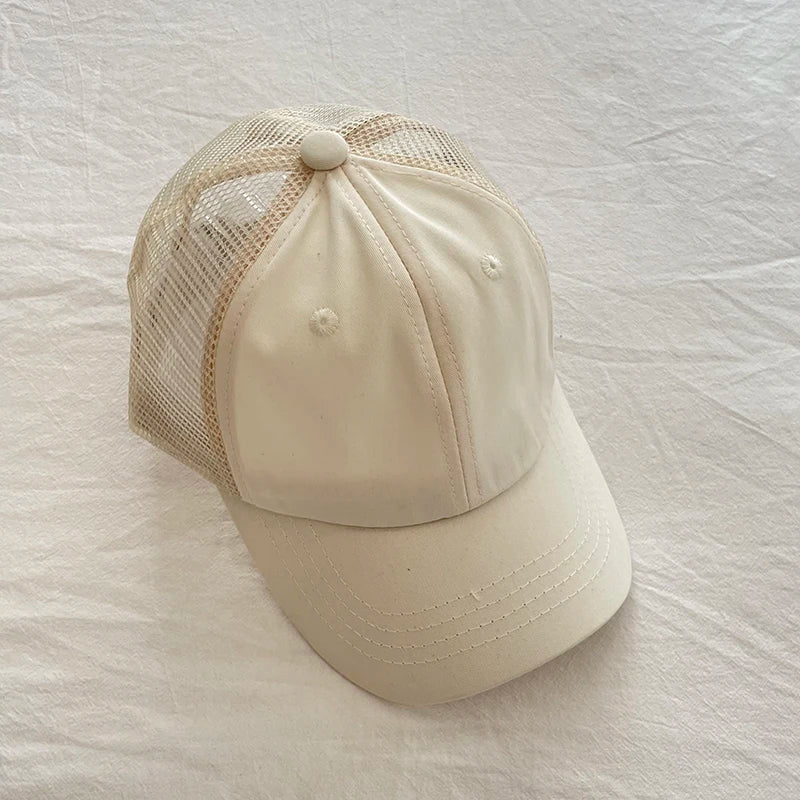 Summer Kids Baseball Cap Casual Solid Children Caps Sun Hat Boys Girls Outdoor Accessories 2 - 8Y - Avero