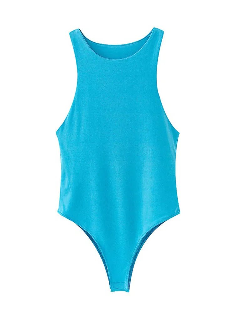 summer solid sexy bodycon women bodysuits female 4 color green slim casual bodysuit chic lady club short playsuits femme - Avero