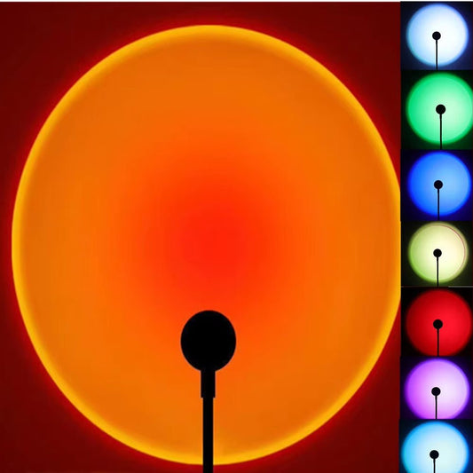 Sunset Lamp LED USB Rainbow Neon Night Light Projector Photography Wall Atmosphere Lighting for Bedroom Room Decor Gift - Avero