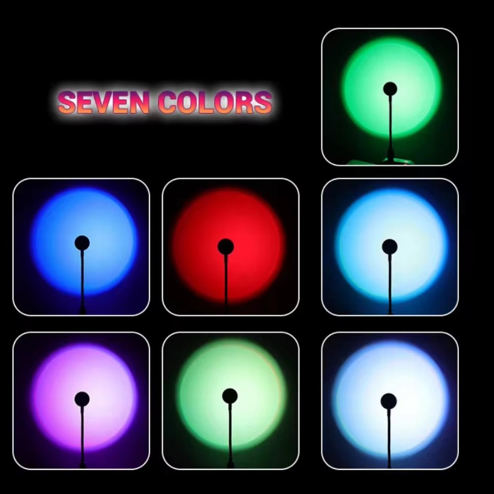 Sunset Lamp LED USB Rainbow Neon Night Light Projector Photography Wall Atmosphere Lighting for Bedroom Room Decor Gift - Avero