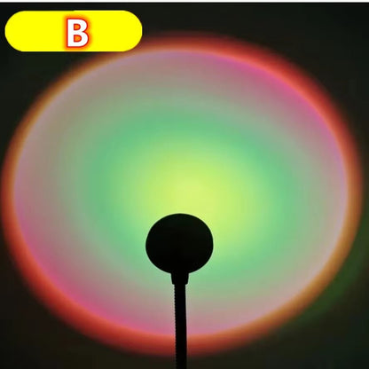 Sunset Lamp LED USB Rainbow Neon Night Light Projector Photography Wall Atmosphere Lighting for Bedroom Room Decor Gift - Avero