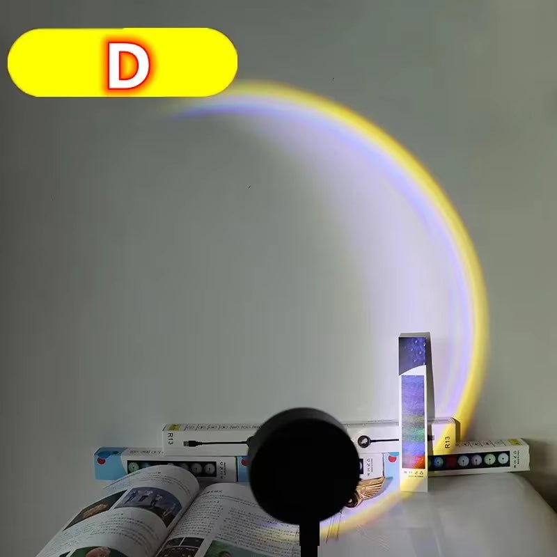 Sunset Lamp LED USB Rainbow Neon Night Light Projector Photography Wall Atmosphere Lighting for Bedroom Room Decor Gift - Avero