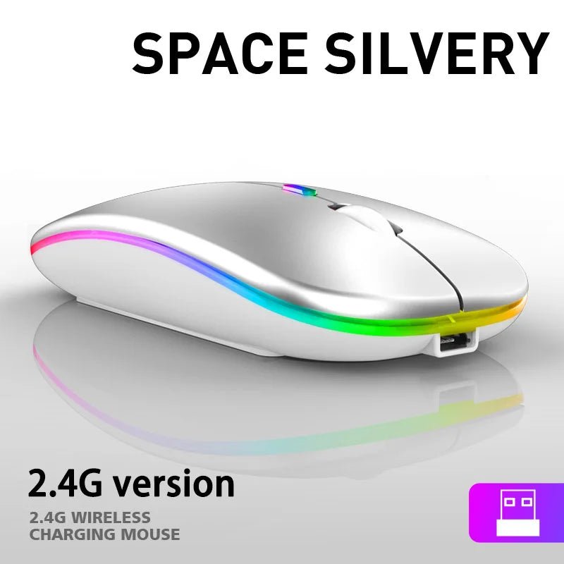 Tablet Phone Computer Bluetooth Wireless Mouse Charging Luminous 2.4G USB Wireless Mouse Portable Mouse - Avero