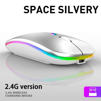 Tablet Phone Computer Bluetooth Wireless Mouse Charging Luminous 2.4G USB Wireless Mouse Portable Mouse - Avero