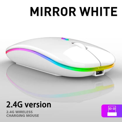 Tablet Phone Computer Bluetooth Wireless Mouse Charging Luminous 2.4G USB Wireless Mouse Portable Mouse - Avero