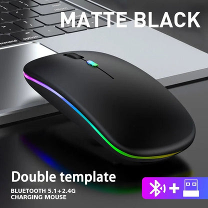 Tablet Phone Computer Bluetooth Wireless Mouse Charging Luminous 2.4G USB Wireless Mouse Portable Mouse - Avero