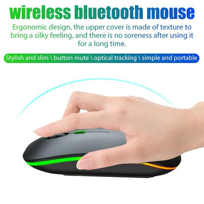 Tablet Phone Computer Bluetooth Wireless Mouse Charging Luminous 2.4G USB Wireless Mouse Portable Mouse - Avero