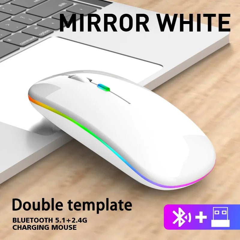 Tablet Phone Computer Bluetooth Wireless Mouse Charging Luminous 2.4G USB Wireless Mouse Portable Mouse - Avero