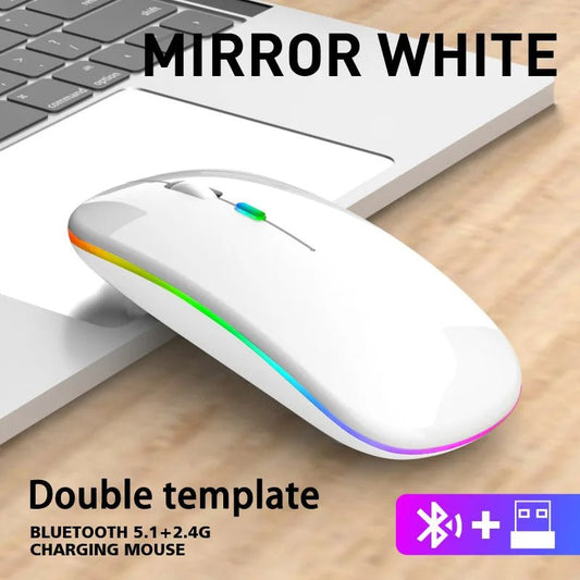 Tablet Phone Computer Bluetooth Wireless Mouse Charging Luminous 2.4G USB Wireless Mouse Portable Mouse - Avero