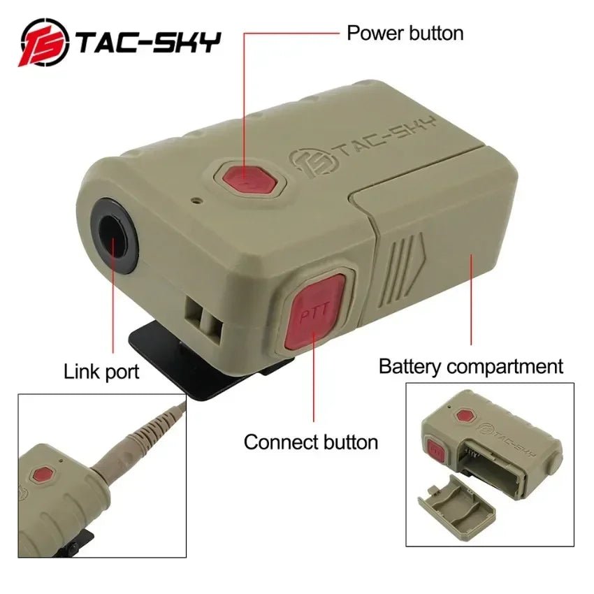TAC - SKY Tactical Headset Bluetooth Adapter for PELTO COMTA/MSA Sordin/AMP/TCI/TEAHEADSET/Airsoft Shooting Headphone - Avero