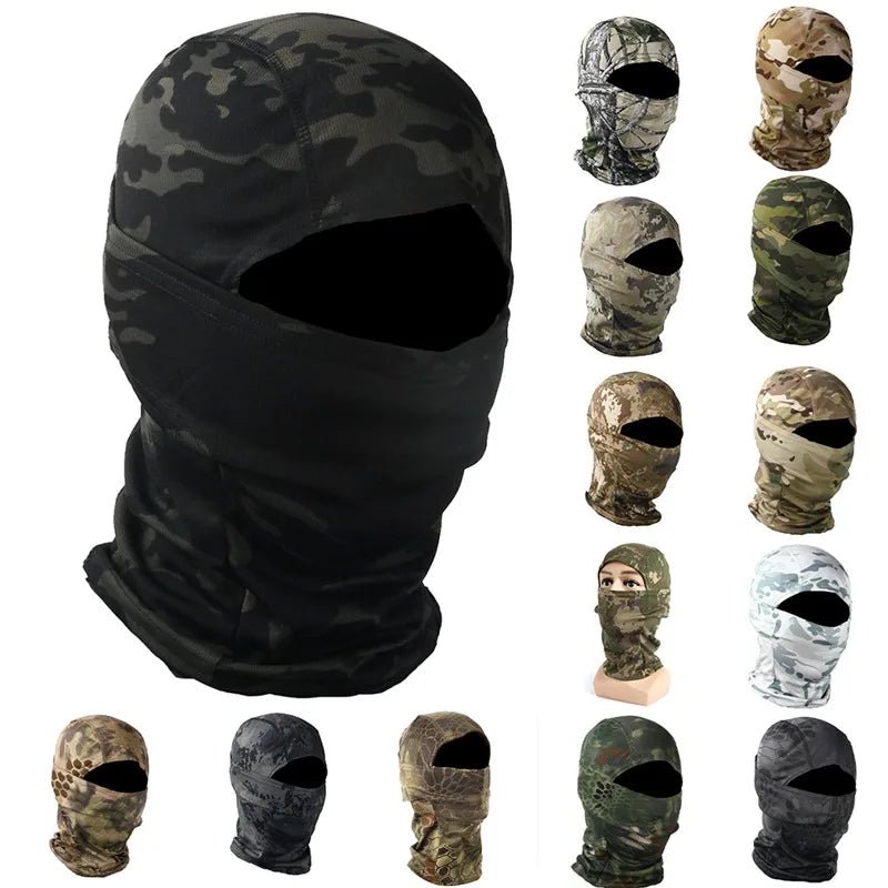 Tactical Balaclava Military Camouflage Full Face Mask Motorcycle Cycling Army War Airsoft Hunting Face Shield Hat Neck Scarives - Avero