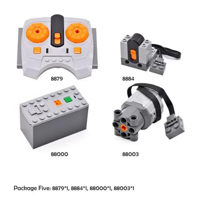Technical Blocks Motor High - Tech Parts Parts Blocks PF Train Motor 8883 84 85 88004 L XL Servo Motor Technik RC Receiver Battery - Avero