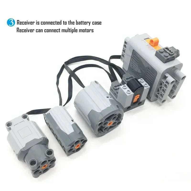 Technical Blocks Motor High - Tech Parts Parts Blocks PF Train Motor 8883 84 85 88004 L XL Servo Motor Technik RC Receiver Battery - Avero
