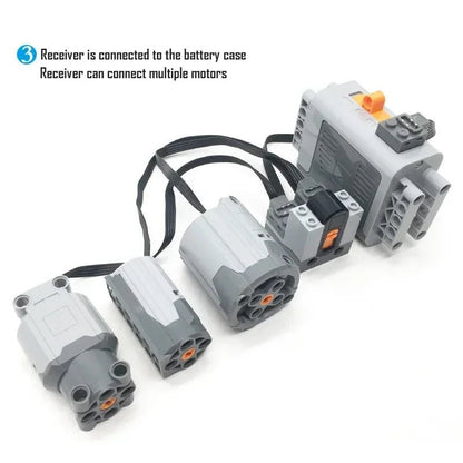 Technical Blocks Motor High - Tech Parts Parts Blocks PF Train Motor 8883 84 85 88004 L XL Servo Motor Technik RC Receiver Battery - Avero