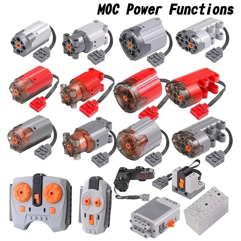 Technical Blocks Motor High - Tech Parts Parts Blocks PF Train Motor 8883 84 85 88004 L XL Servo Motor Technik RC Receiver Battery - Avero