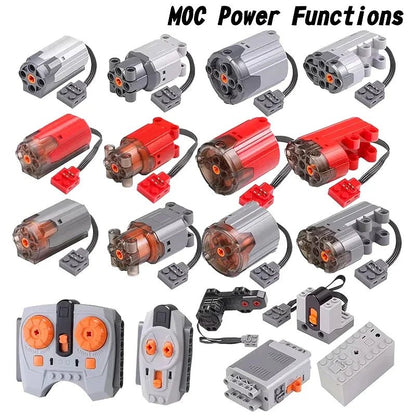 Technical Blocks Motor High - Tech Parts Parts Blocks PF Train Motor 8883 84 85 88004 L XL Servo Motor Technik RC Receiver Battery - Avero