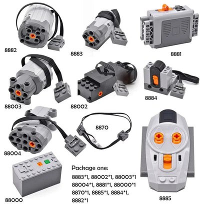 Technical Blocks Motor High - Tech Parts Parts Blocks PF Train Motor 8883 84 85 88004 L XL Servo Motor Technik RC Receiver Battery - Avero