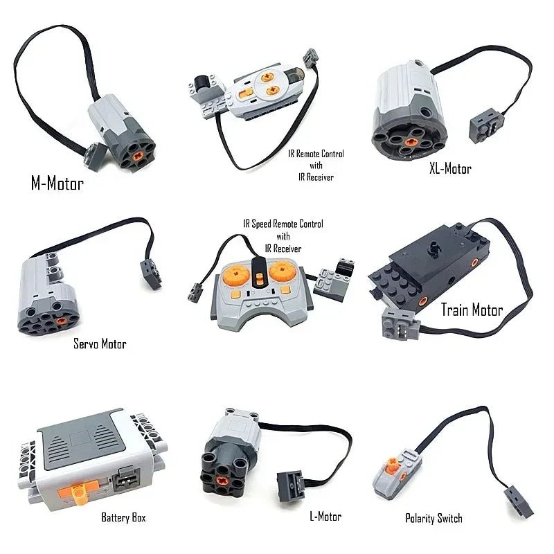Technical Blocks Motor High - Tech Parts Parts Blocks PF Train Motor 8883 84 85 88004 L XL Servo Motor Technik RC Receiver Battery - Avero