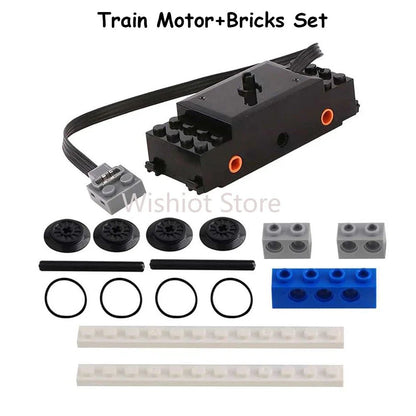 Technical Parts Train Motor 88002 MOC Pack Power Functions Battery Box Tracks Top Base Plate for Legoeds EV3 91994 74784 2871 - Avero