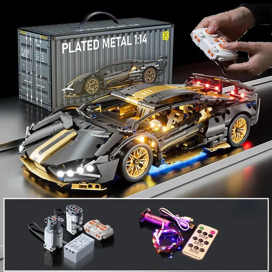 Technical Racing Sport Car Model Building Blocks technic adults 1:14 DIY Supercar Brick Puzzle Toys Kid Adult Gift（1280+granule） - Avero