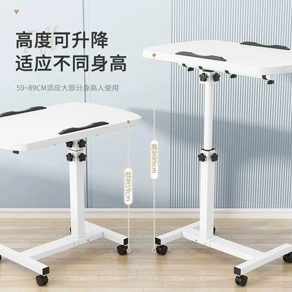 Tilting Overbed Table with Wheels, Height Adjustable Bedside Desk, 2 Tilting Desktops, Mobile Laptop Table Stand Desk - Avero
