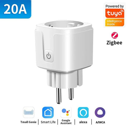 TNCE TUYA Smart Plug WiFi or Zigbee3.0 Socket EU 16A/20A Power Monitor Timing Function Voice Control Work With Alexa Google Home - Avero