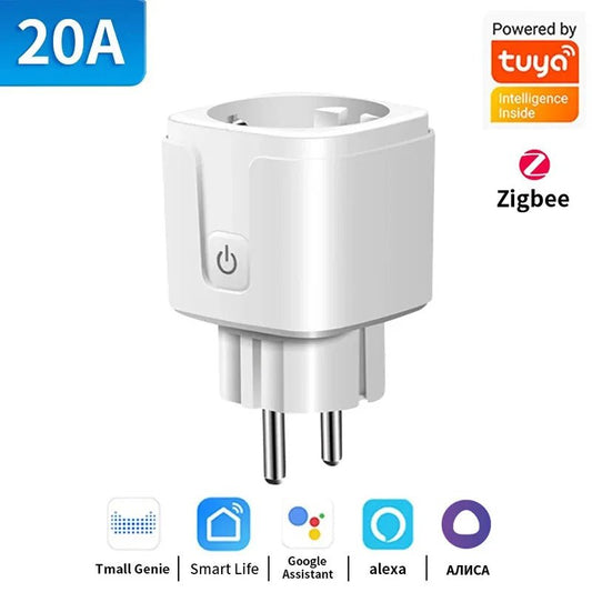 TNCE TUYA Smart Plug WiFi or Zigbee3.0 Socket EU 16A/20A Power Monitor Timing Function Voice Control Work With Alexa Google Home - Avero