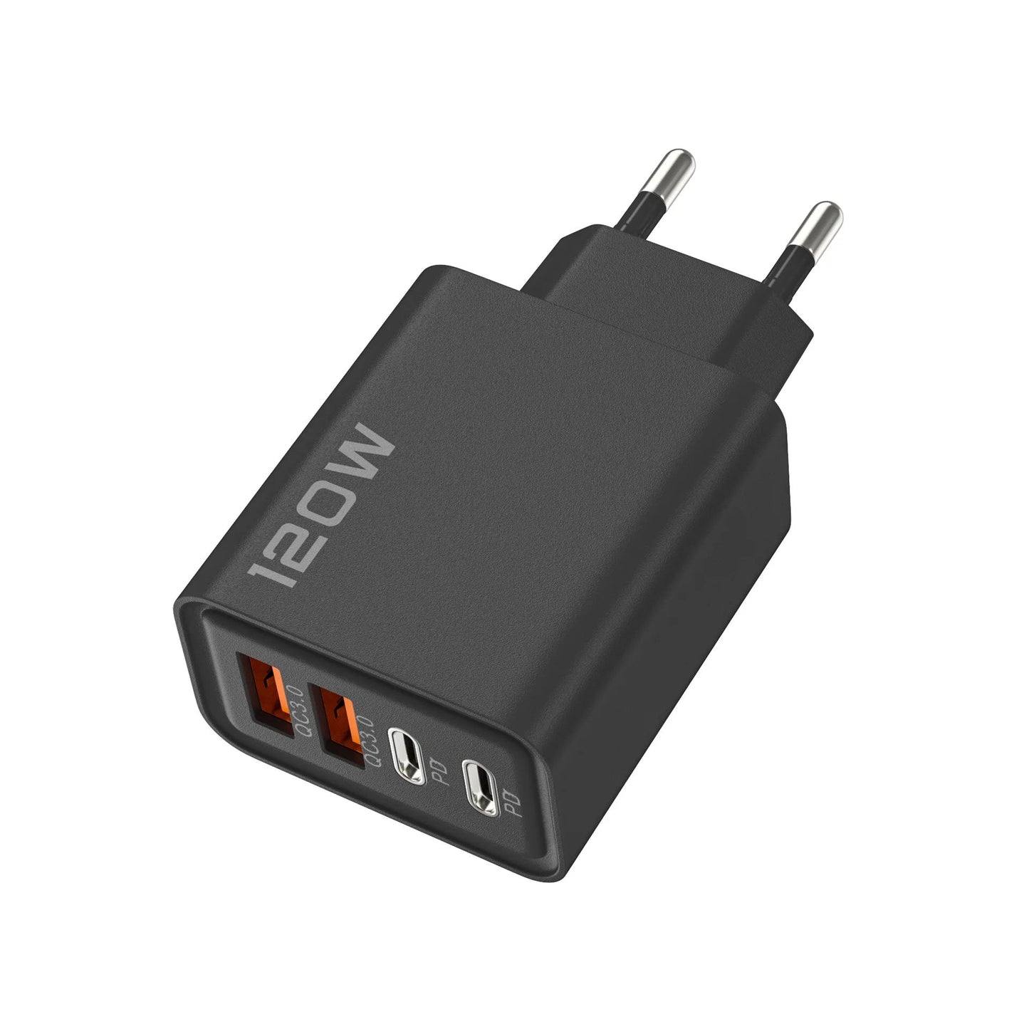 Total 120W 4 Port USB Type C Charger Fast Charging Data Cable USB Phone Charger Adapter for Samsung IPhone Xiaomi Wall Charger - Avero