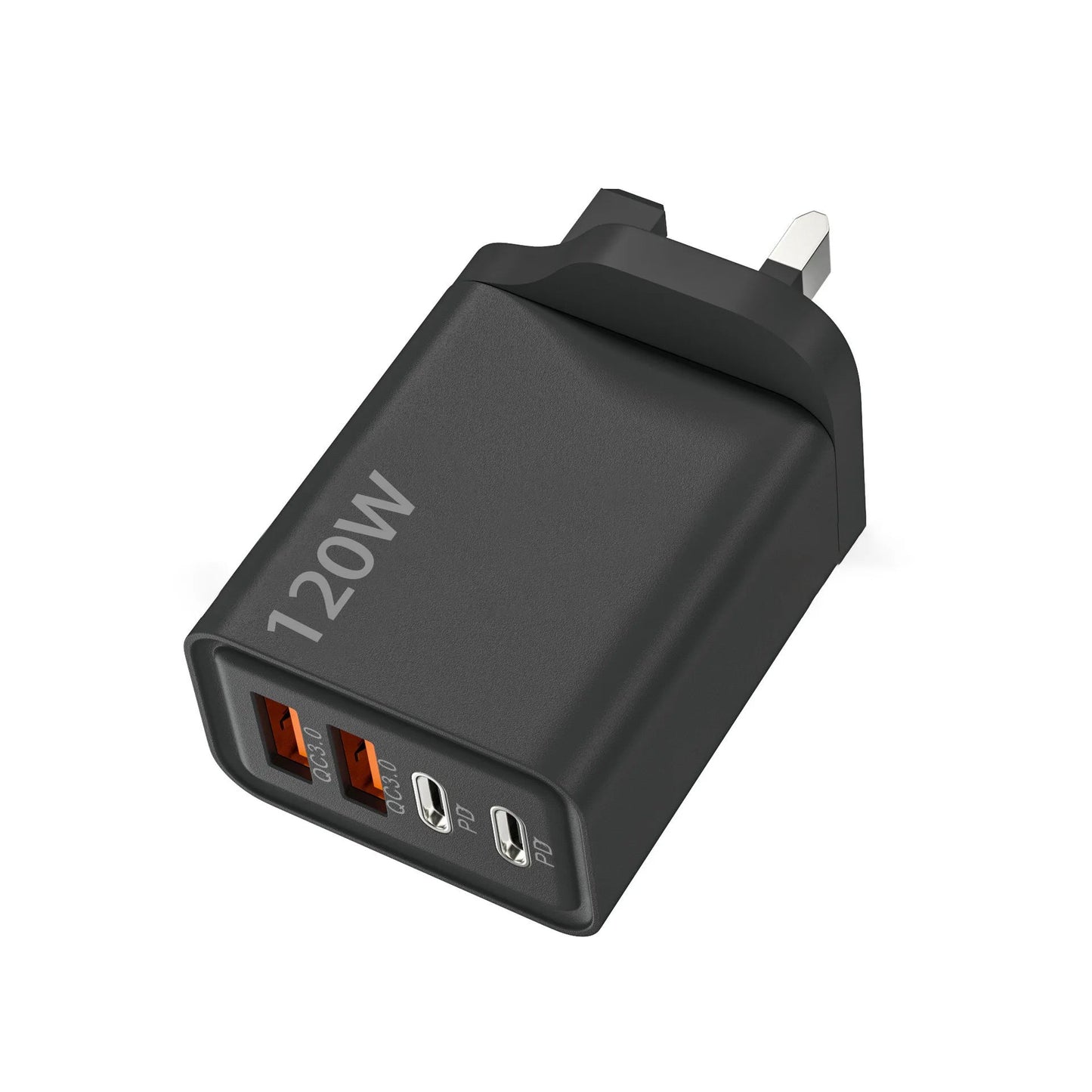 Total 120W 4 Port USB Type C Charger Fast Charging Data Cable USB Phone Charger Adapter for Samsung IPhone Xiaomi Wall Charger - Avero