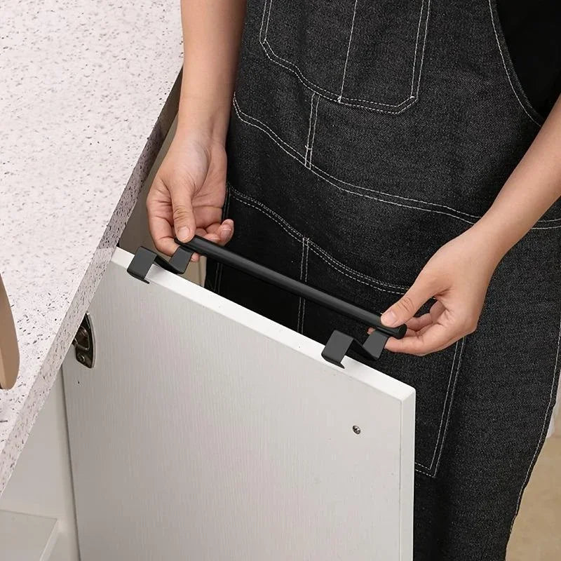 Towel Rod Steel Metal Wire over Cabinet Towel Rack Storage Organizer Bathroom Door Hanging Towel Rack Punch - Free Rag Hanger - Avero