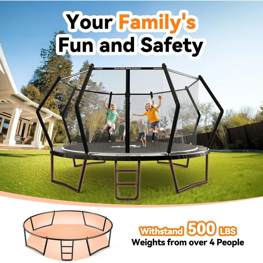 Trampoline 8FT 10FT 12FT 14FT 15FT 16FT Recreational Trampoline with Enclosure for Kids Adults, ASTM Approved, Outdoor - Avero