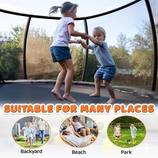 Trampoline 8FT 10FT 12FT 14FT 16FT, Recreational Trampolines with Enclosure Net and Ladder, Outdoor Anti - Rust Trampolines - Avero