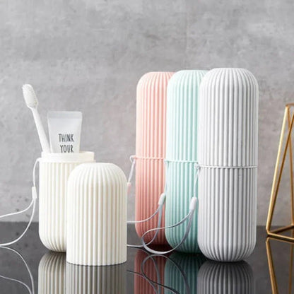 Travel Portable Toothbrush Cup Bathroom Toothpaste Holder Storage Case Box Organizer Travel Toiletries Storage Cup New Creative - Avero