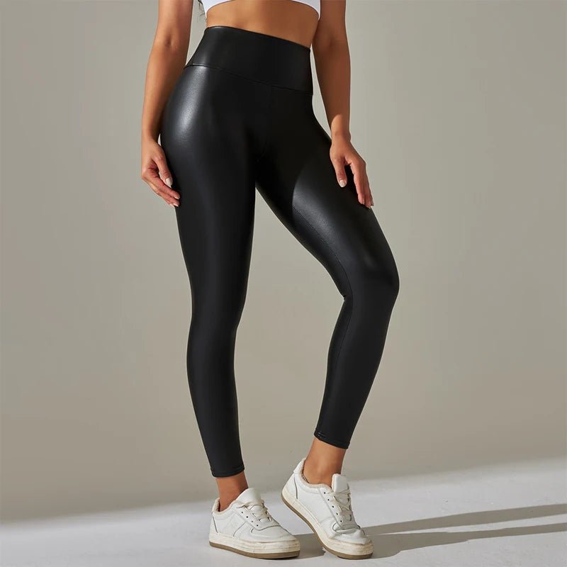 Trendy New Oversized WOMEN'S Leggings, High Waisted Tight and Sexy PU Leather Pants, Colorful Yoga Pants for Women - Avero