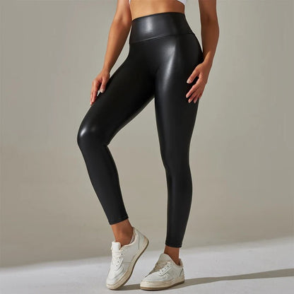 Trendy New Oversized WOMEN'S Leggings, High Waisted Tight and Sexy PU Leather Pants, Colorful Yoga Pants for Women - Avero
