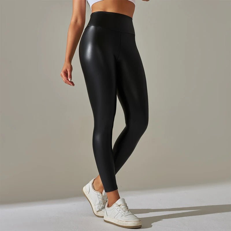 Trendy New Oversized WOMEN'S Leggings, High Waisted Tight and Sexy PU Leather Pants, Colorful Yoga Pants for Women - Avero