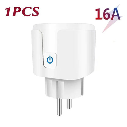 Tuya Smart Socket Outlet EU Plug 16A/20A With Power Monitor Timing Voice Control Wifi Smart Plug Works With Alexa Google Home - Avero